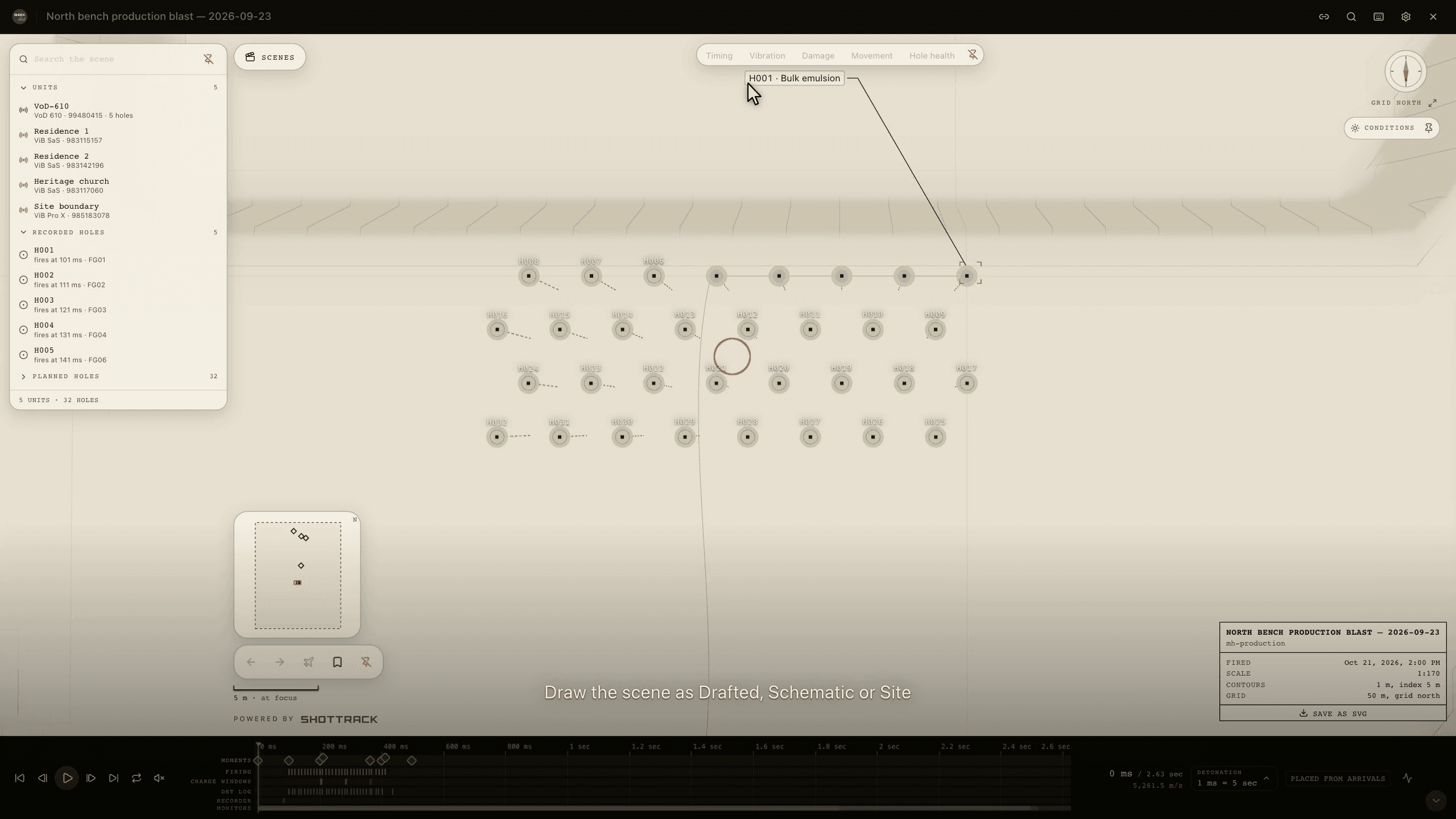 The same blast as a schematic sheet